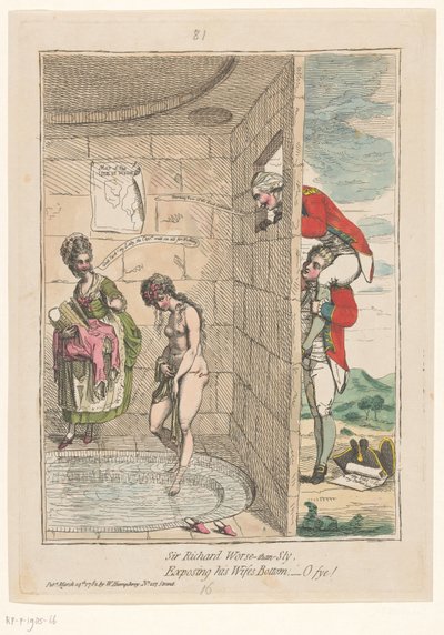 Spotprent op Sir Richard Worsley door James Gillray