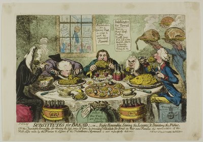 Vervangingen voor brood door James Gillray