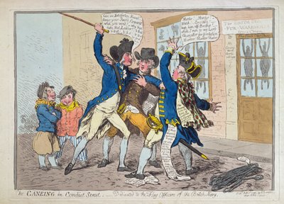 De Rietslag in Conduit Street door James Gillray