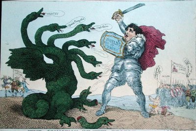 De Kampioen van het Volk, uitgegeven door William Humphrey door James Gillray