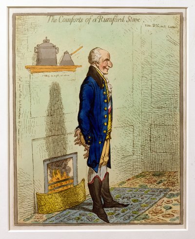De Gemakken van een Rumford Kachel, uitgegeven door Hannah Humphrey, 1800 door James Gillray