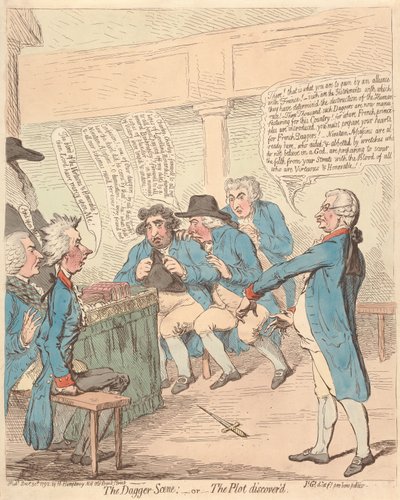 Die Dolchszene: - oder - Die aufgedeckte Verschwörung door James Gillray