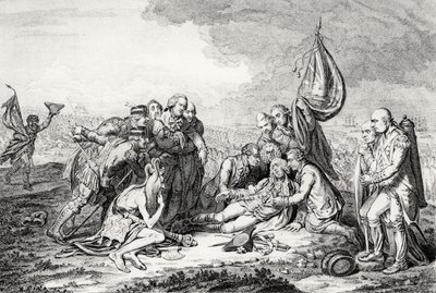 De Dood van de Grote Wolfe, uitgegeven door H. Humphrey, 1795 door James Gillray