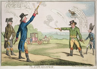 De uitleg, uitgegeven door Hannah Humphrey, 1787 door James Gillray