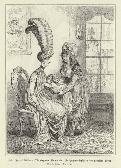 De modieuze mama door James Gillray