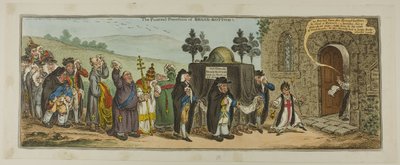 De begrafenisstoet van Broad-Bottom door James Gillray