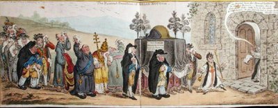 De begrafenisstoet van Breed-Bottom door James Gillray