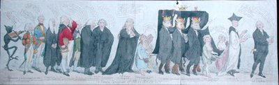 De Begrafenisstoet van Miss Regency door James Gillray