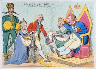 De Introductie, uitgegeven door Hannah Humphrey, 1791 door James Gillray