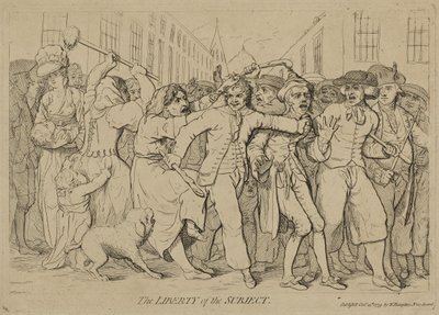 De vrijheid van het onderwerp, gepubliceerd 15 oktober 1779 door James Gillray