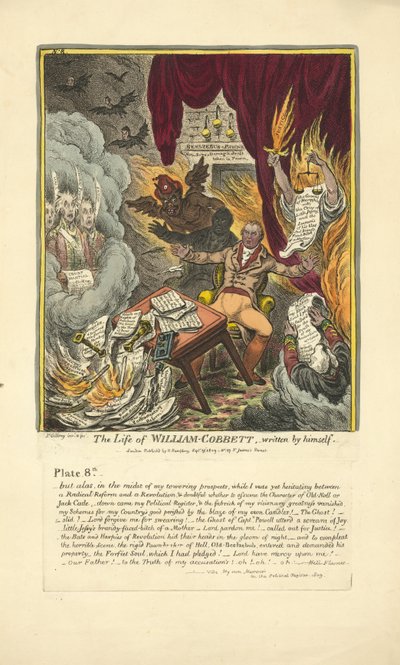 Het leven van William Cobbett, geschreven door hemzelf, uitgegeven door Hannah Humphrey, 1809 door James Gillray