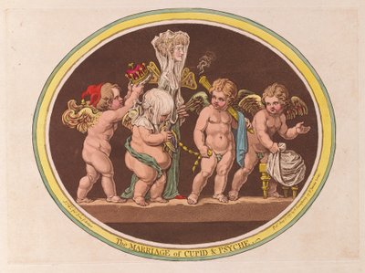 Het huwelijk van Cupido en Psyche, uitgegeven 1797 door James Gillray