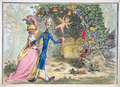 The Nuptial Bower, gepubliceerd door Hannah Humphrey, 13 februari 1797 door James Gillray