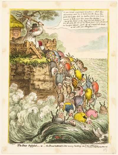 De bezeten varkens door James Gillray