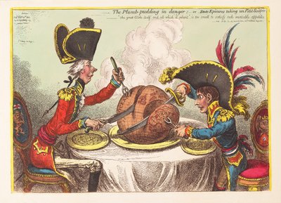 De Pruimentaart in Gevaar of Staatsgenieters nemen een Petit Souper door James Gillray