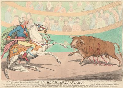 Der königliche Stierkampf door James Gillray