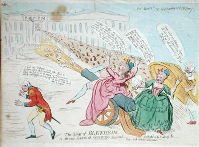 Het Beleg van Blenheim, of Het nieuwe systeem van Gunning ontdekt door James Gillray