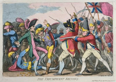 De Triomfantelijke Britten, gepubliceerd door Hannah Humphrey in 1780 door James Gillray