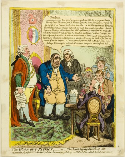 De versleten patriot door James Gillray