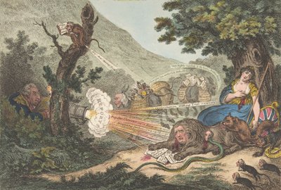 De gewonde leeuw, 16 juli 1805 door James Gillray