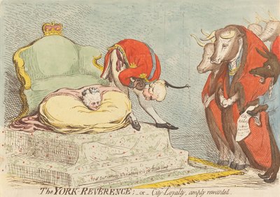 De eerbied voor York; - of - De trouw aan de stad rijkelijk beloond door James Gillray