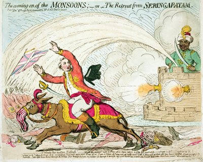 Het Begin van de Moessons, gepubliceerd door Hannah Humphrey, 1791 door James Gillray