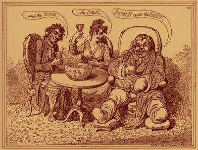 De verwoestingen van sterke drank - karikatuur door James Gillray