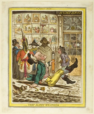 Zeer Glibberig Weer door James Gillray