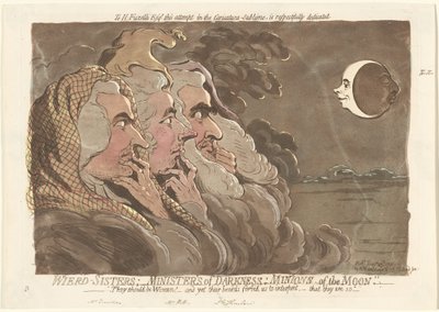 Weird Sisters; Ministers van Duisternis; Minions van de Maan door James Gillray