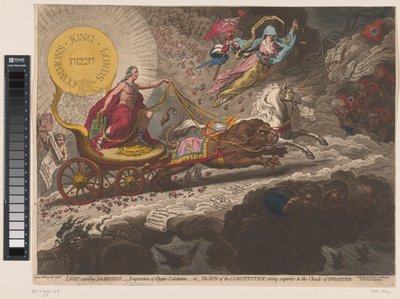 William Pitt verdrijft de duistere krachten, 1795 door James Gillray