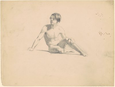 Zittende Mannelijke Naakt [recto] door James Goodwyn Clonney