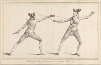 Positie voor de garde in tierce en de slag van tierce door James Gwin