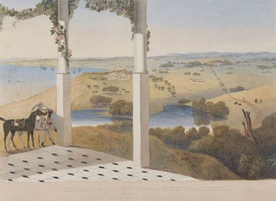 Holland Estate, St. Thomas in het Oosten, Uitzicht vanaf het Veranderingshuis door James Hakewill