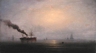 Mistige Ochtend op de Theems, c.1874 door James Hamilton