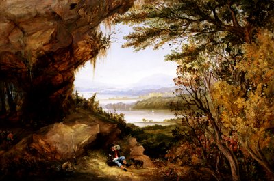 Scène aan de Hudson Rip Van Winkle, 1845 door James Hamilton