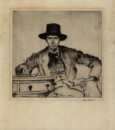 Portret van de graveur J. Hamilton Hay, 1915 door James Hamilton Hay