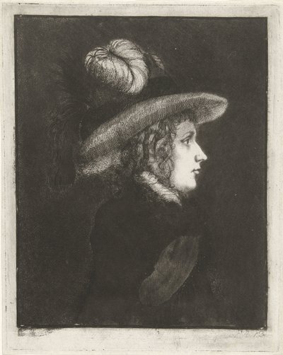 Portret van een vrouw met hoed door James Hazard
