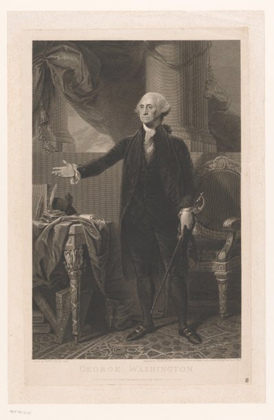 Portret van George Washington door James Heath