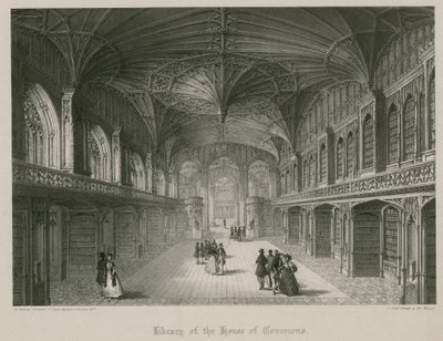 Bibliotheek van het Lagerhuis, ontworpen door Thomas Hopper door James Henry Lynch