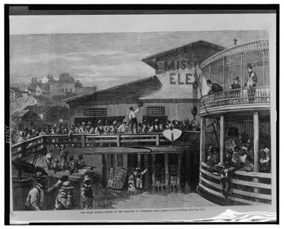 De Neger exodus - Scènes op de kades in Vicksburg door James Henry Moser