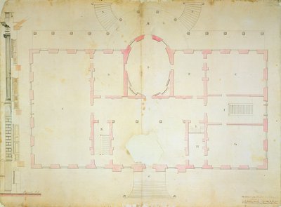 Plan van het Presidentenhuis, Washington, 1792 door James Hoban