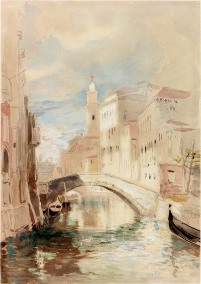Brug over een kanaal in Venetië door James Holland