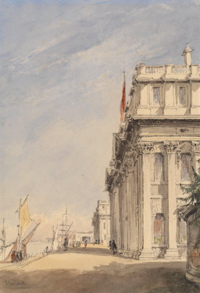 De gevel van het Royal Naval College, Greenwich door James Holland