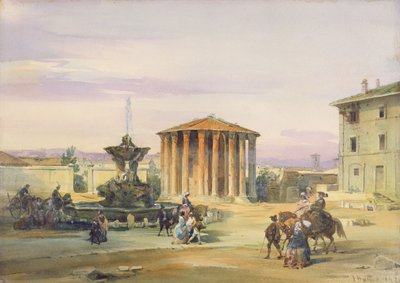 De Tempel van Vesta, Rome, 1849 door James Holland