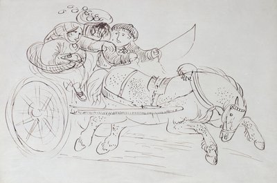 Koppel in een wagen getrokken door een paard door James Howe