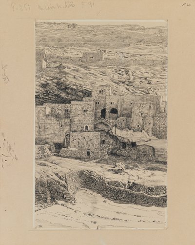 Een hoek van het dorp Siloam, illustratie uit Het Leven van Onze Heer Jezus Christus door James Jacques Joseph Tissot