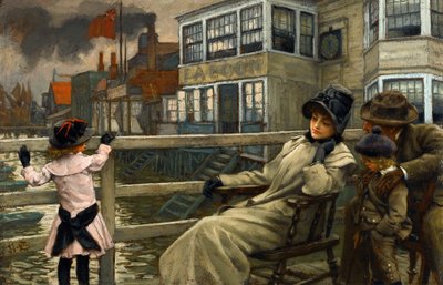 Wachten op de veerboot door James Jacques Joseph Tissot
