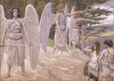 Adam en Eva verdreven uit het Paradijs door James Jacques Joseph Tissot