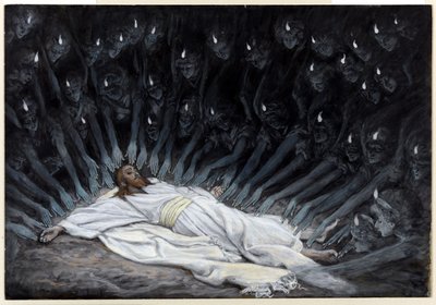 Engelen kwamen en dienden hem, illustratie voor Het Leven van Christus door James Jacques Joseph Tissot