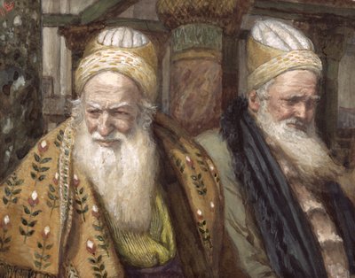 Annas en Kajafas, illustratie voor Het Leven van Christus door James Jacques Joseph Tissot
